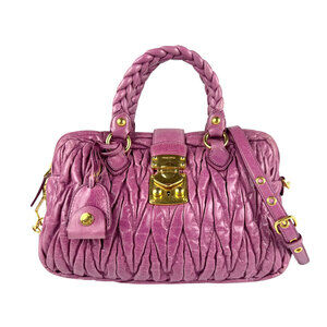 Miu Miu handbag shoulder bag matelass leather purple